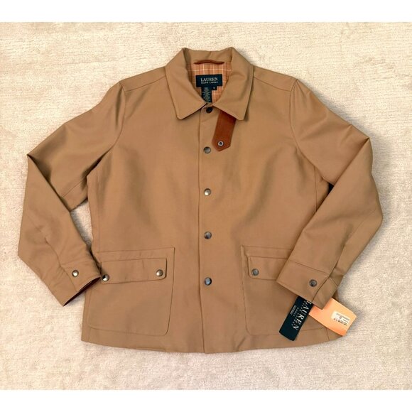 Lauren Ralph Lauren Woman Beige Lightweight Button Front Jacket Size 1X - Picture 1 of 12